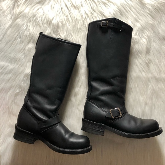 Frye”Engineer”12R Boots(approx size-10.5”L/4”W)Blk - Picture 1 of 8